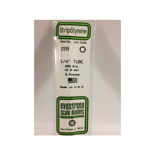 Evergreen - Round Styrene Tubing 1/4 X 14 - #228