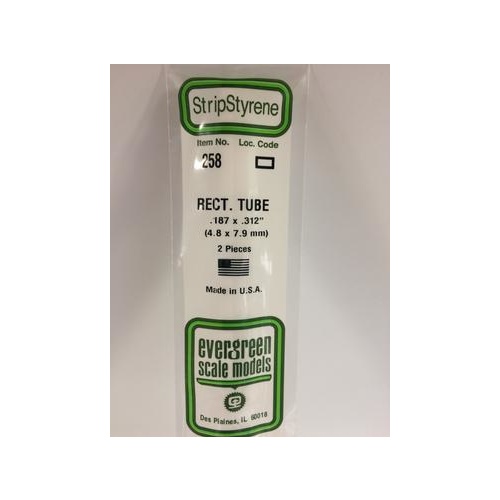 Evergreen - Rectangular Tubing .188 X .312 X14 - #258