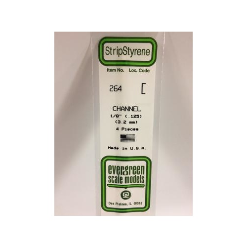 Evergreen - Channel .125 X 14 (3.2 X 356 mm) - #264
