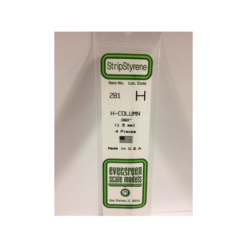 Evergreen - H-Columns .060 X 14 (1.5 X 356 mm) - #281