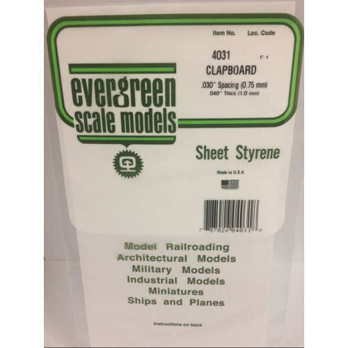 Evergreen - Clapboard .030 Spacing - #4031