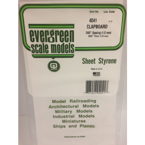Evergreen - Clapboard .040 Spacing - #4041