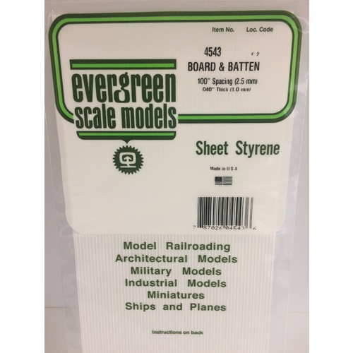 Evergreen  - Board & Batten sheet .100in Spacing - #4543