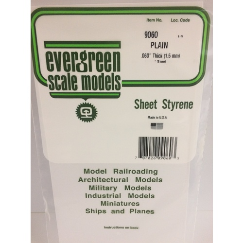Evergreen - Plain .060 ' Sheets - #9060