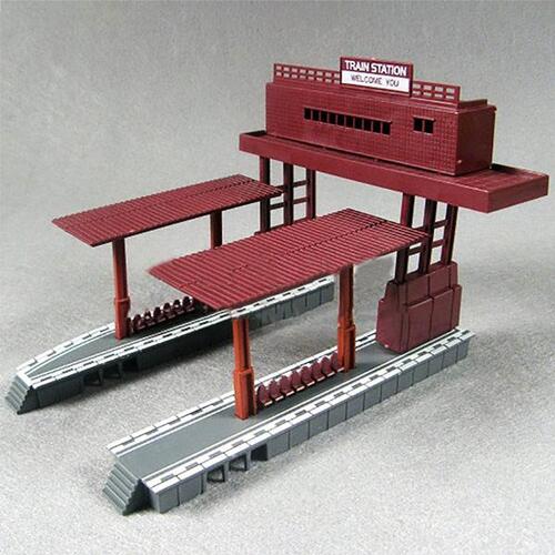 Eve Model - Train Station Platform Two Sided L20xw16xh13 HO Red And Grey