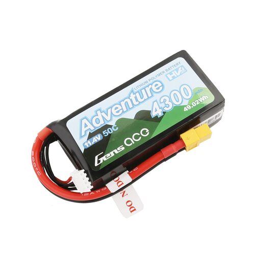 *Use GEA43003S60X6 Gens Ace Adventure HV 4300mAh 3S1P 11.4V 50C Lipo Battery with XT60 Plug