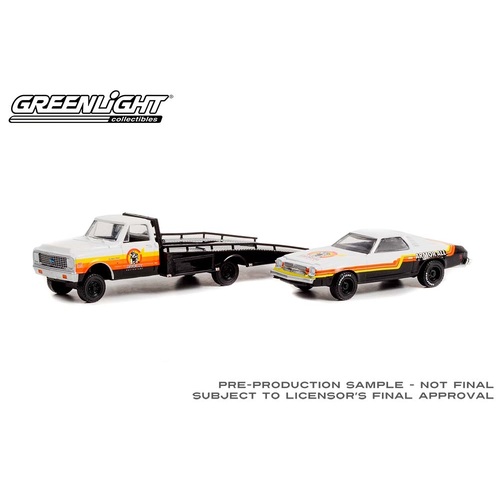 Greenlight Collectibles - 1/64 HD Truck 1972 Chevy C-30 Ramp Truck with 1976 Chevrolet Chevelle Laguna - Armor All (SINGLES) - GL33230-A