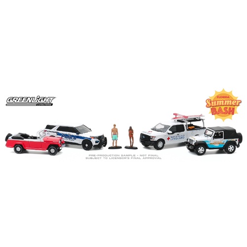 Greenlight Collectibles - 1/64 Marco Island Florida Summer Bash Multi Car Diorama - GL58053