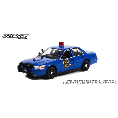 Greenlight Collectibles - 1/24 Hot Pursuit 2008 Ford Crown Victoria Police Interceptor Michigan State Police - GL85553