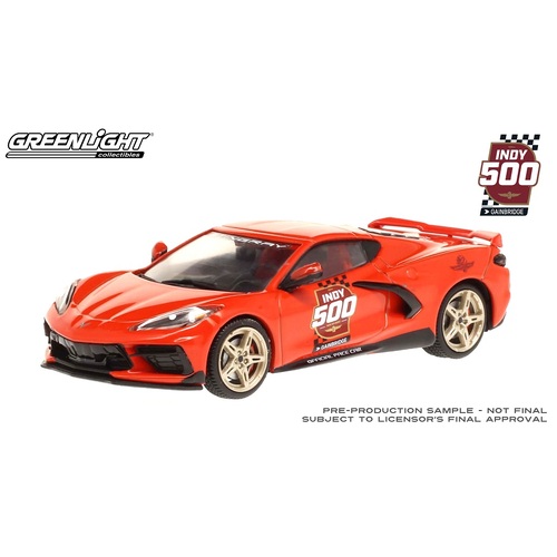 Greenlight Collectibles - 1/43 2020 Chevrolet Corvette C8 Stingray Coupe - 104th Running of the Indianapolis 500 Official Pace Car - GL86622