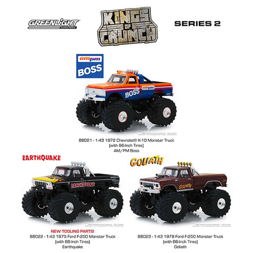 Greenlight Collectibles - 1/43 Kings of Crunch Monster Trucks Series 2 Assorted (SINGLES) - GL88020