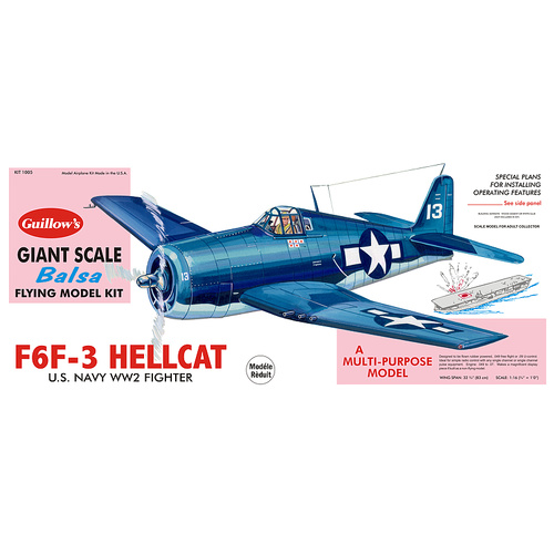 Guillow's Hellcat Balsa Plane Model Kit
