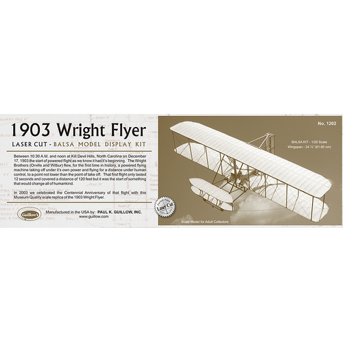 Guillow - 1903 Wright Flyer balsa model kit