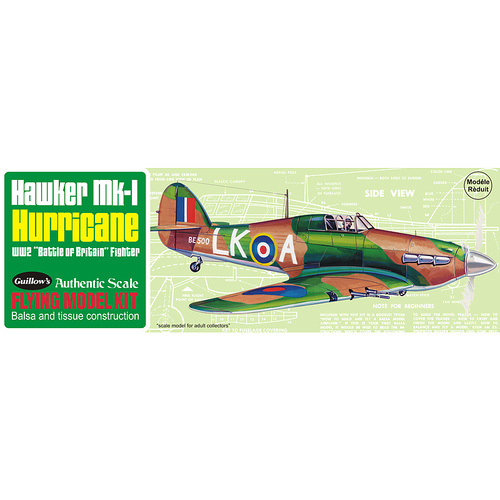 Guillows - Hawker Hurricane balsa kit 16.5in