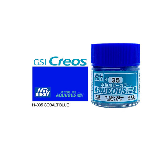Mr Hobby - Aqueous Gloss Cobalt Blue - Acrylic 10ml -  H-035