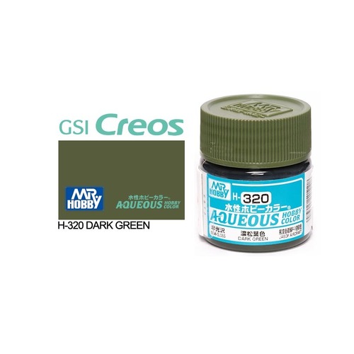 Mr Hobby - Aqueous Semi-Gloss Dark Green - Acrylic 10ml -  H-320