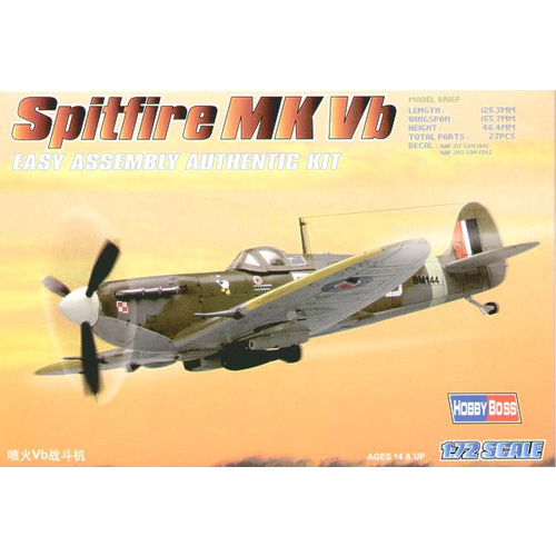 HobbyBoss - 1/72 Spitfire MK Vb Plastic Model Kit [80212]