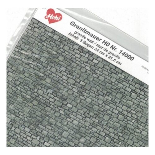 Heki - HO Brick Wall/Paving 3 Sheets 34X21.5cm