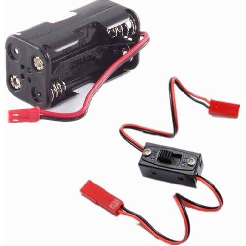 Battery Box 4xAA and On/Off Switch With JST Plugs