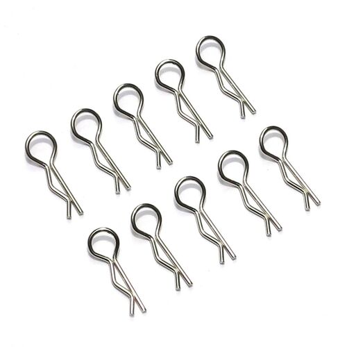 Body Clips - Large - Silver 10 Pieces