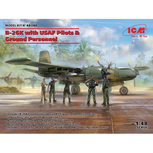 ICM - 1/48 B-26K WITH USAF PILOTS & GROUND PERSONNEL