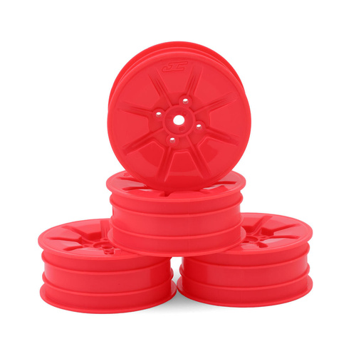 Pioneer - RC10B7 | RC10B7D 2.2 2wd buggy front wheel (retro pink) - 4pc (Industy standard fit)