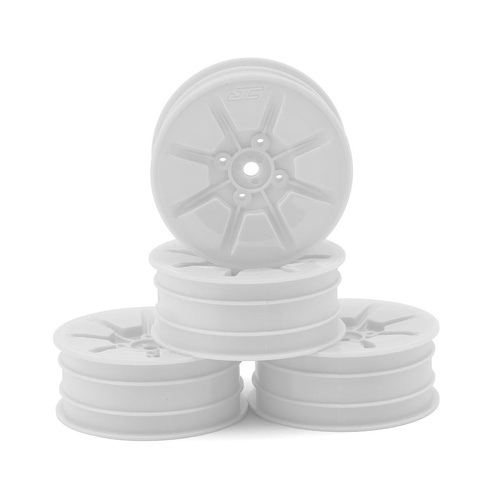 Pioneer - RC10B7 | RC10B7D 2.2 2wd buggy front wheel (white) - 4pc (Industy standard fit)