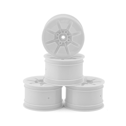Pioneer - RC10B7 | RC10B7D 2.2 2wd | 4wd buggy rear wheel (white) - 4pc (industry standard fit)