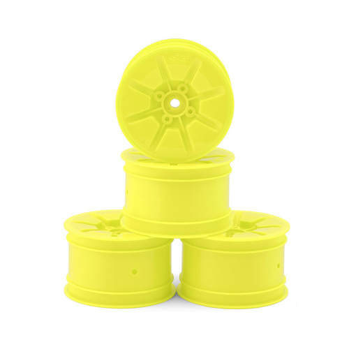 Pioneer - RC10B7 | RC10B7D 2.2 2wd | 4wd buggy rear wheel (yellow) - 4pc (industry standard fit)