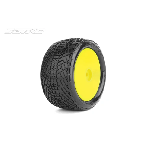 Jetko Positive 1/10 Rear Buggy Mounted Tires Medium Soft (Pre-Glued)