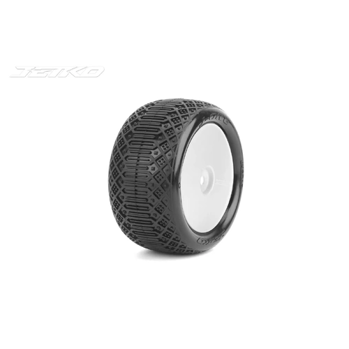 Jetko 1/10 Buggy 2&4WD Rear-J-one/Dish/White Rim/Medium Soft/Glued
