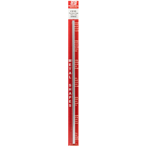 K&S Precision Metals - Aluminum Tube 7/32in x 0.014 wall x 12in 1piece - #8105