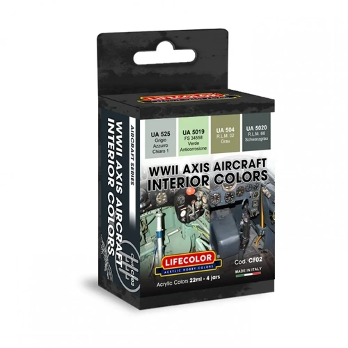 LifeColor WWII AXIS Aircraft Interior Camouflage Scheme - 4 Colour Acrylic Paint Set