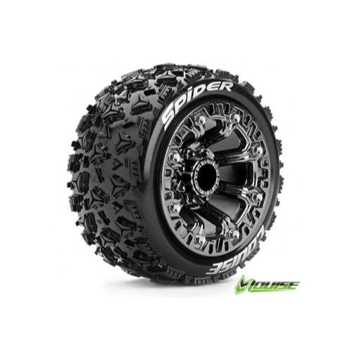 E-Spider 1/10 Stadium truck tyres black rims