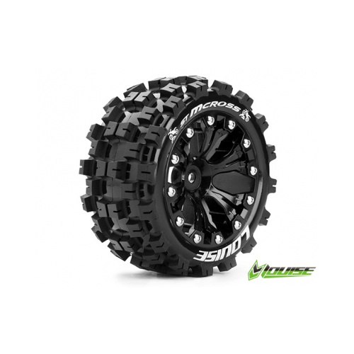 ST-Mcross 2.8 Tyre w/rim Black BRG type"