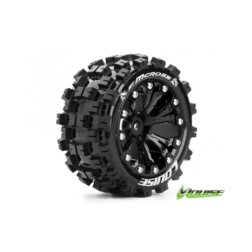 ST-Mcross 2.8 Tyre w/rim Black BRG type"