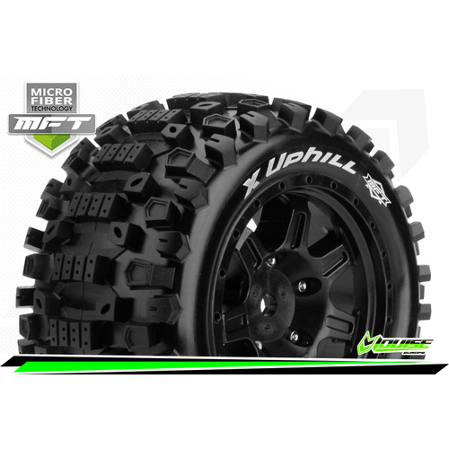  MFT - X-UPHILL - X-Maxx Serie Tire Set - Mounted - Sport - Black Wheels - Hex 24mm 