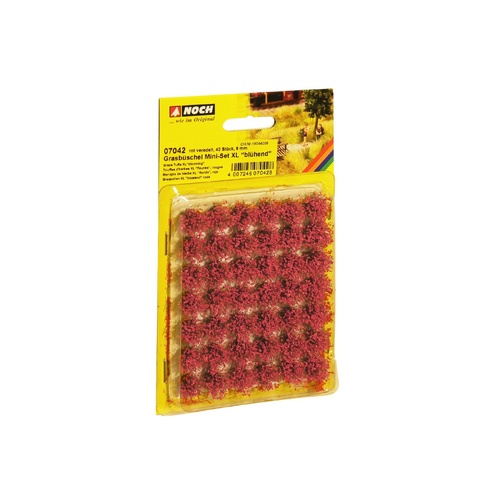 Noch - Grass Tufts Mini Set XL “Blooming” Red, 42 Pieces, 9mm
