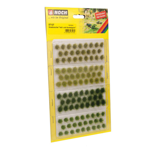 Noch - Grass Tufts “Light and Dark Green” Green Mix, 104 Pieces, 6mm