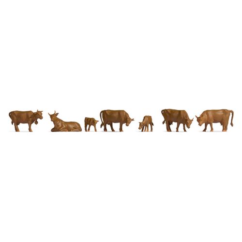 Noch - HO Brown Cows (7 Pce) - 18216