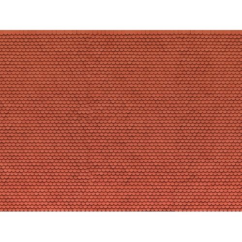 Noch - HO Cardboard Sheet - Plain Tile - Red (25x12.5cm) - 56690