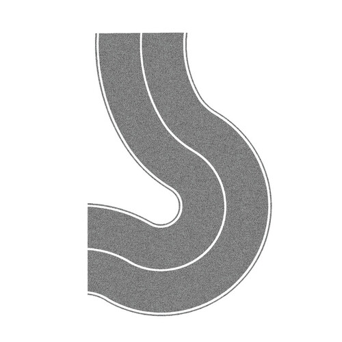 Noch - HO Country Road Curve Grey, 2 Pieces, each 6.6cm Wide