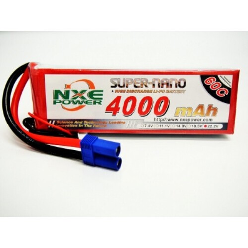 NXE - 22.2v 6S 4000mah 60c Soft case LiPo w/EC5