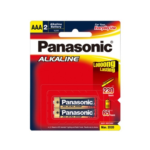 Panasonic - AAA Alkaline Battery (2 Pce)