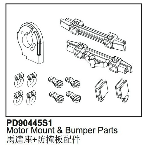 Thunder Tiger -Motor Mount & Bumper Parts Kaiser Xs