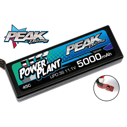 Peak Racing - Power Plant Lipo Battery 5000mah 11.1v 3s 45C Hard Case w/T-Plug