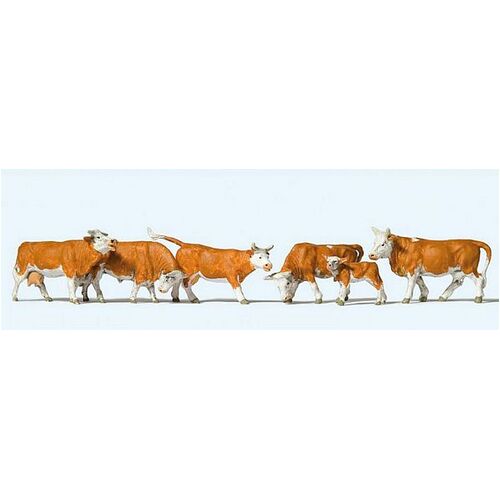 Preiser - Cows Brown & White - 10146