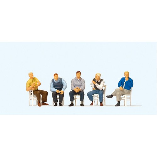 Preiser - 5 Seated Men W/Chairs - 10579