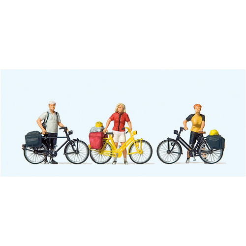 Preiser - Standing Cyclists In Sportsgear - 10643