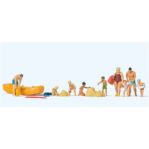 Preiser - Family At The Beach W/Small Boat - 10692